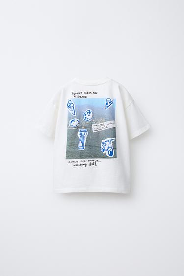T-SHIRT IMPRIMÉ - Blanc cassé de Zara - Image 1
