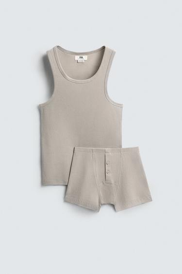 STULPELIŲ RAŠTO PIŽAMA „LIMITED EDITION“ – Perlų pilka – „Zara“