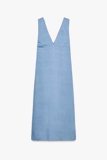 ROBE MIDI BRODÉE - Bleu de Zara - Image 6