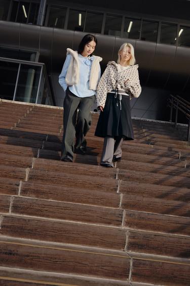 テクスチャー素材ZW COLLECTIONパンツグレーマールZaraのテクスチャー素材ZW COLLECTIONパンツ - グレーマール