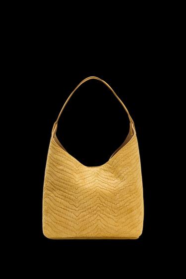 BRAIDED SPLIT SUEDE BAG - Yellow by Zara - Image 0