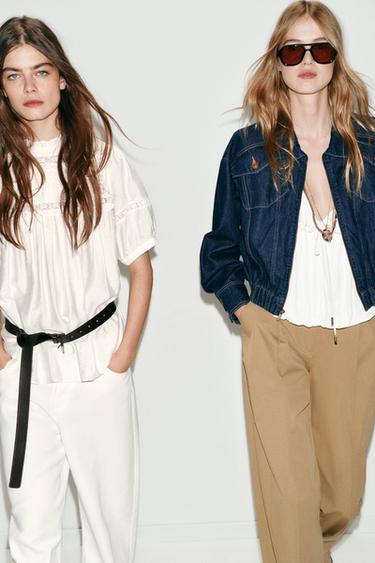 BLOUSON BOMBER EN DENIM Z1975 - Bleu de Zara - Image 6