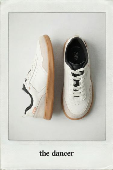 BAREFOOT КОЖАНЫЕ КРОССОВКИ — Белый от Zara