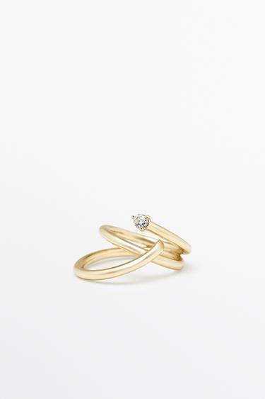 Bague large volumineuse brillante - Doré de Zara