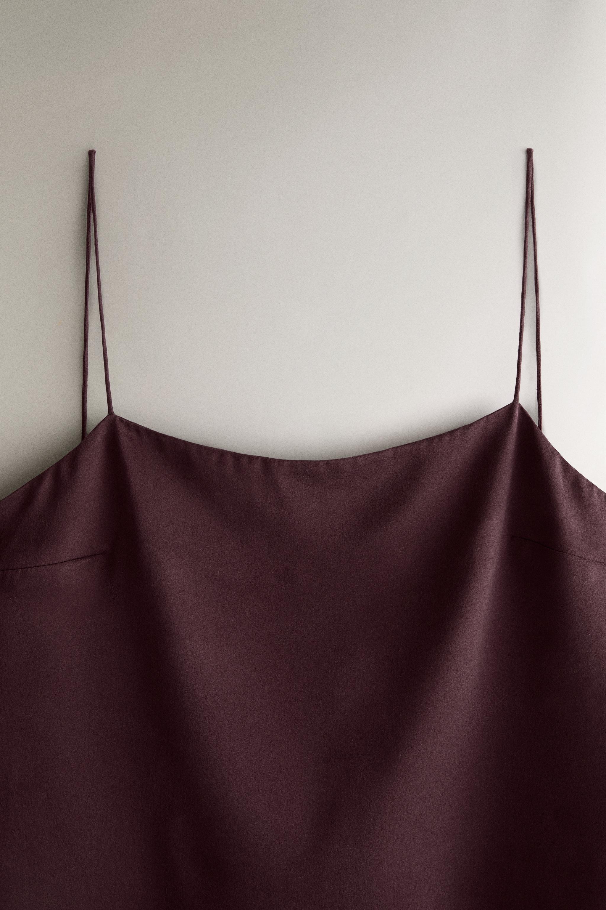 Женские топы Zara MULBERRY SILK STRAPPY TOP — фото 3