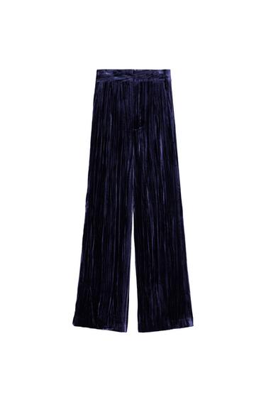 WIDE-LEG VELVET TROUSERS