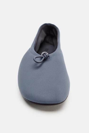 NEOPRENE EFFECT BALLET FLATS WITH PULL TAB - Blue by Zara - Image 3