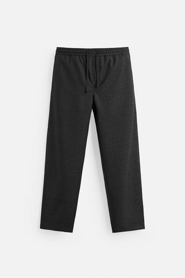 Zara COMFORT JOGGER WAIST PANTS - Anthracite Gray