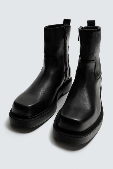 BOTTES EN CUIR À SEMELLES ÉPAISSES ÉDITION LIMITÉE - Noir de Zara - Image 1
