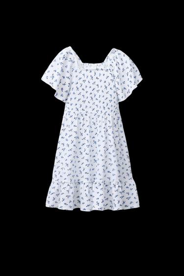 VESTIDO TEXTURA FLORES - Blanco de Zara - Imagen 0