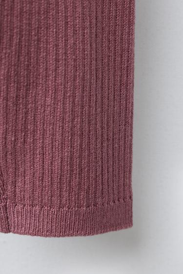 RIBBED LEGGINGS WITH BUTTONS - Pink by Zara - Image 3