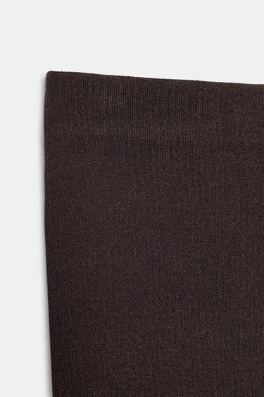 PANTALON DROIT EN MAILLE - Chocolat de Zara - Image 6