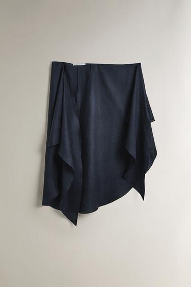 PARÉO LONG PLAGE LIN NŒUD - Bleu de Zara - Image 3