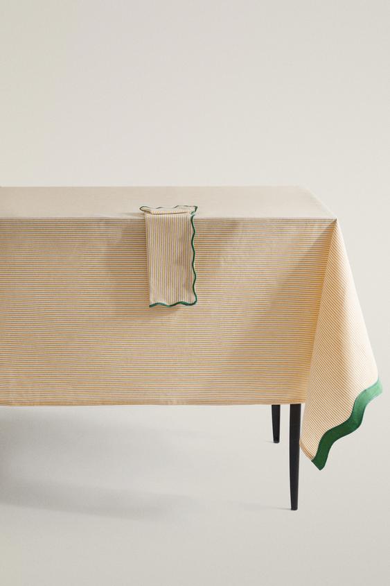 DYED THREAD COTTON TABLECLOTH - Yellow by Zara - Image 0