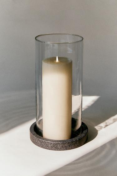 Zara GLASS LANTERN VASE - Black