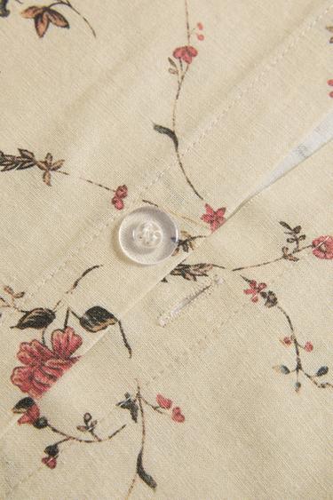 HOUSSE DE COUETTE COTON LIN FLEURS | KATHARINE POLE - Écru de Zara - Image 3