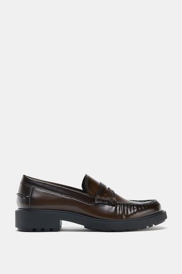 VAMP LOAFERS - Burgundy Red by Zara
