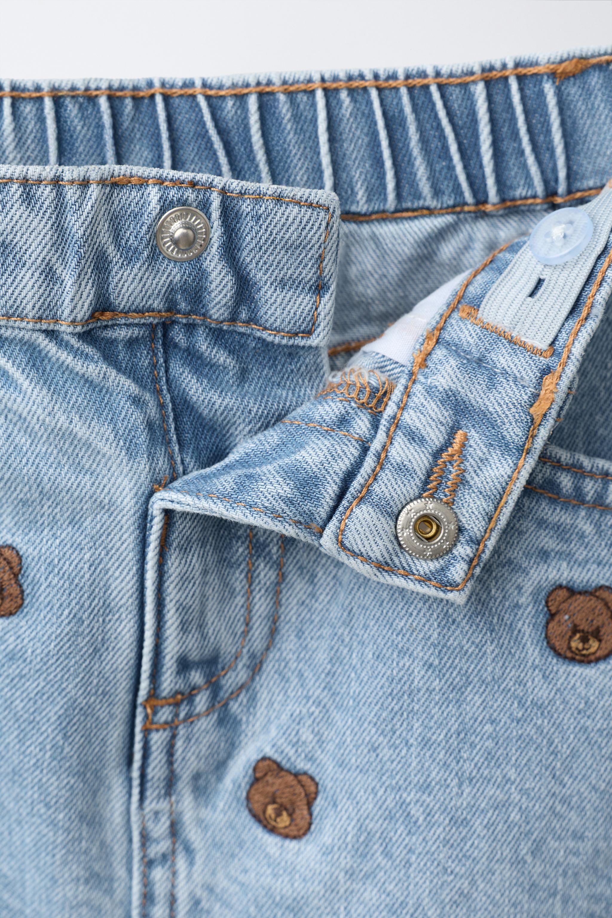 BEAR PRINT DENIM SKIRT