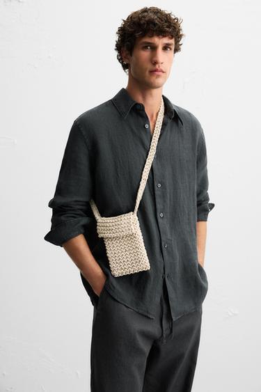 BOLSA A TIRACOLO DE MACRAMÊ - Branco-cru da Zara - Imagem 0