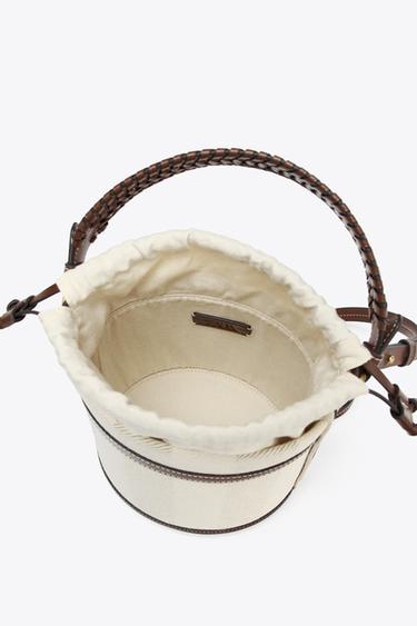 BUCKET CANVAS RAYURES - Beige clair de Zara - Image 5