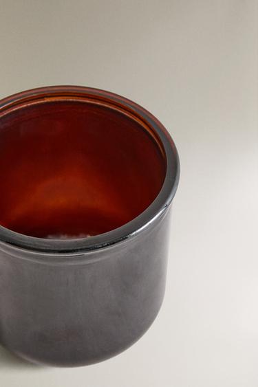 DARK GLASS TOOTHBRUSH HOLDER - Brown by Zara - Image 2