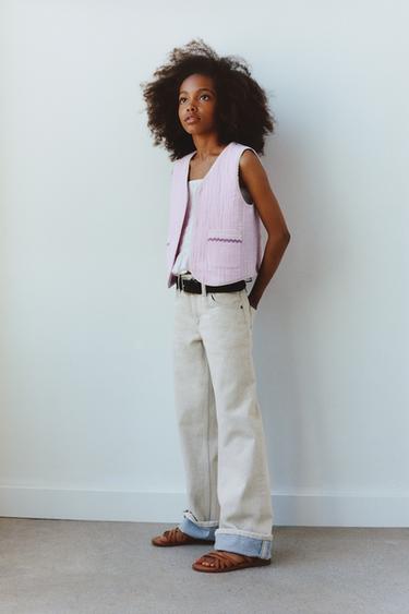 ҚАЙЫРЫЛҒАН ЕТЕКТІ ТІК ДЖИНС - Аспан көк Zara компаниясынан