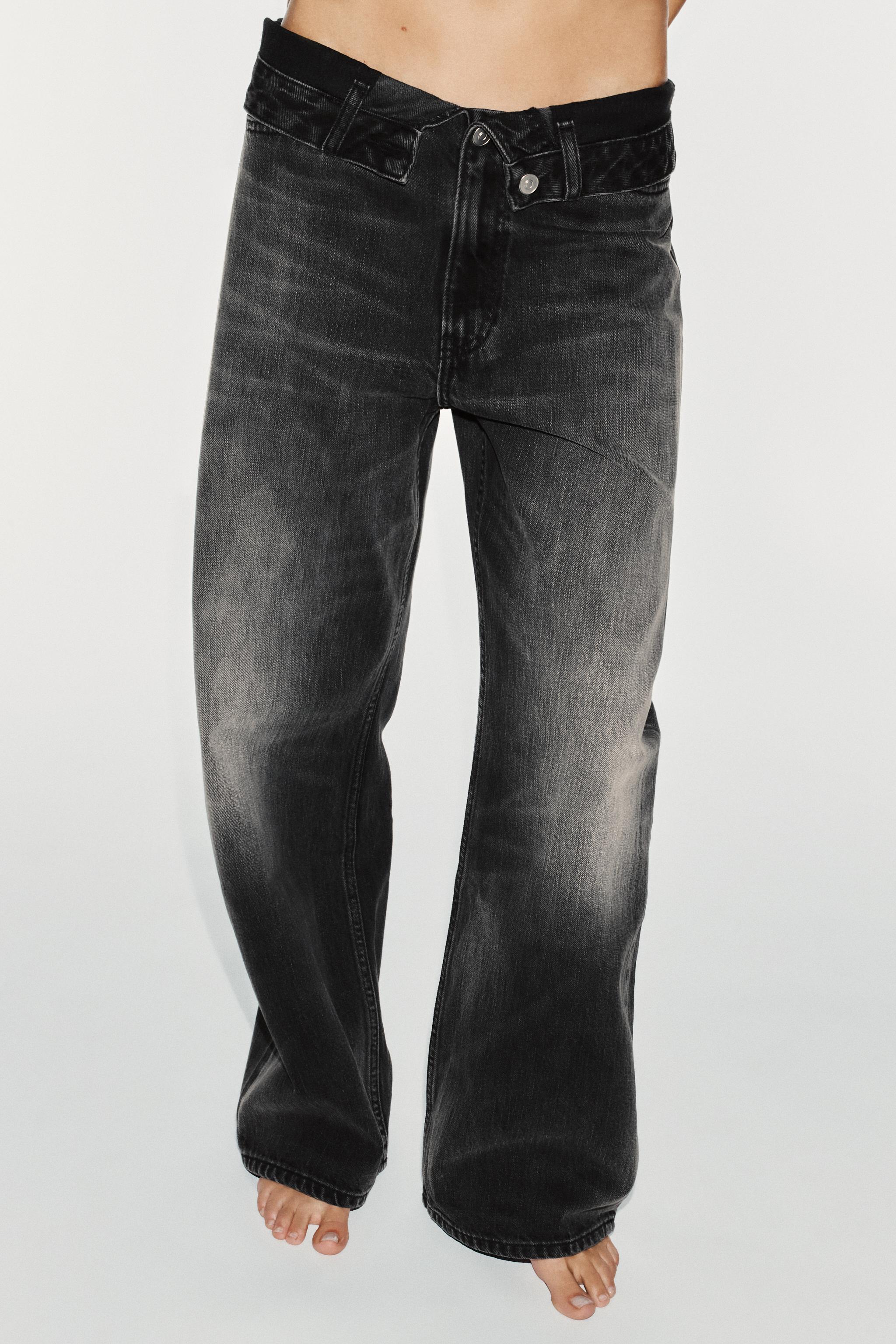 TRF MID-RISE FOLDED-WAIST JEANS