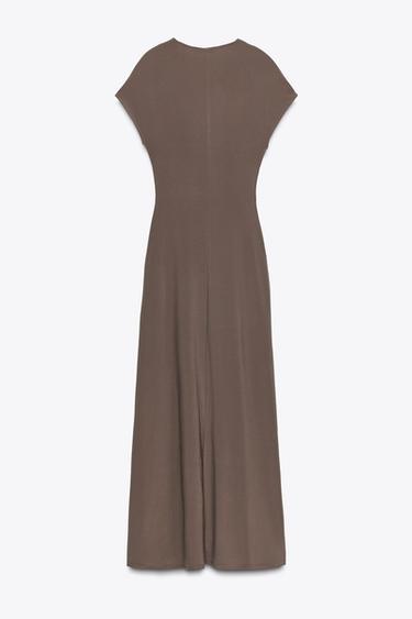 DRAPED DRESS WITH HARDWARE - Brown by Zara - Image 6