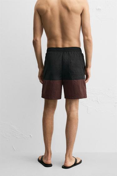 COLOUR BLOCK LONG SWIMMING TRUNKS - various by Zara - Image 2