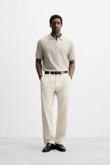 POLO ESTRUCTURA VERTICAL - Gris topo de Zara - Imagen 0