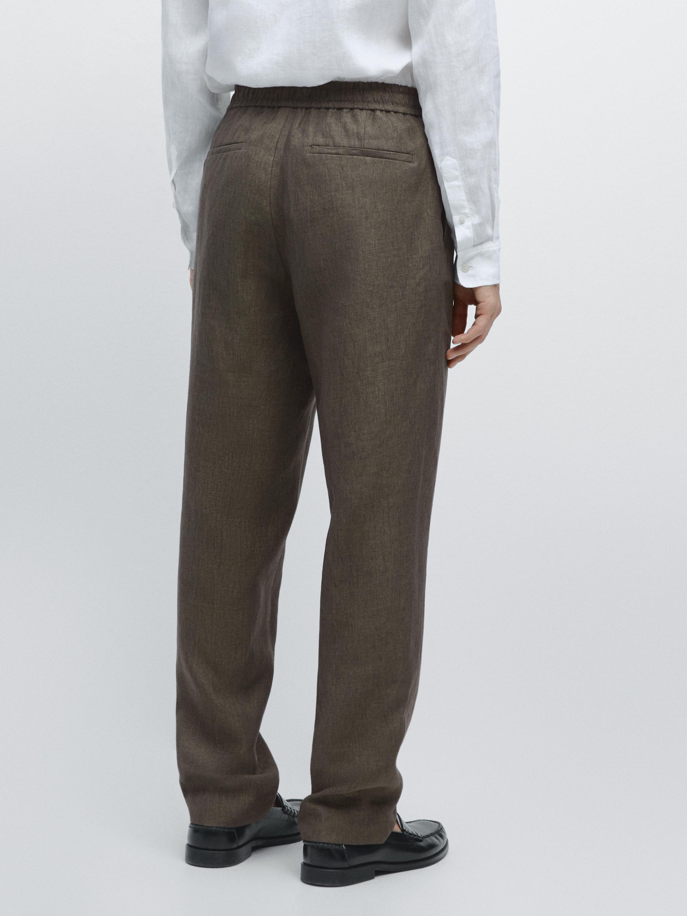 100% linen jogger fit trousers