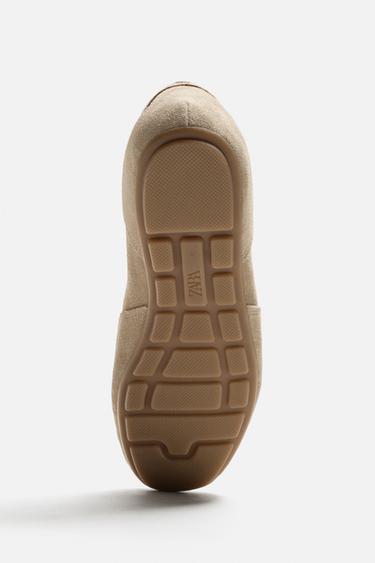 TENNIS EN CUIR À SEMELLE ULTRA-FINE - Beige de Zara - Image 5