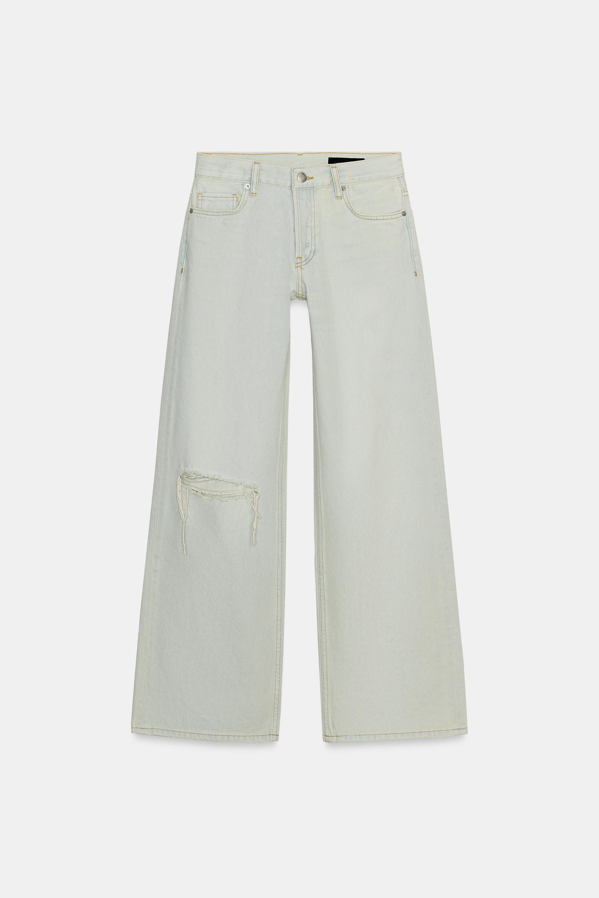 ZW COLLECTION RIPPED LOW RISE RELAXED JEANS