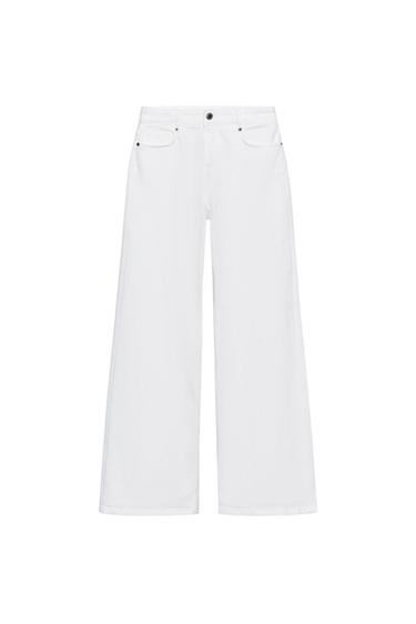 JEANS ZW COLLECTION WIDE LEG მაღალწელიანი - Zara-ს White