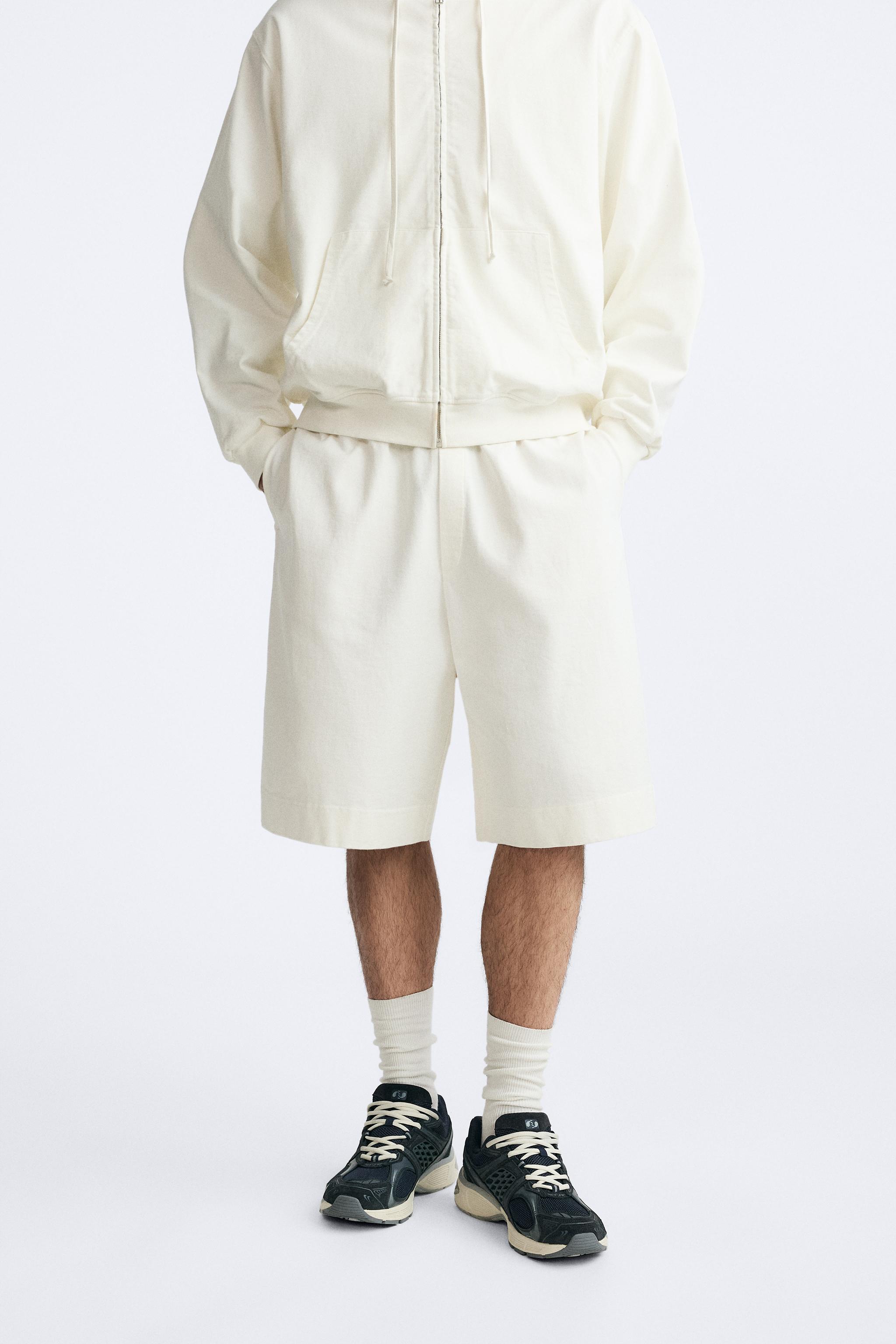 HEAVY WEIGHT JOGGER SHORTS - Oyster-white | ZARA United States