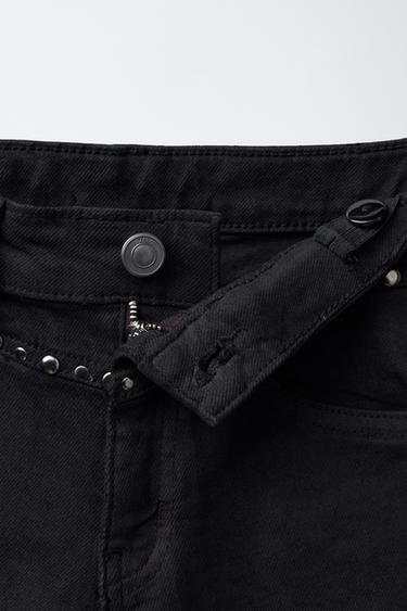 STUDDED FLARE TROUSERS - Black by Zara - Image 2