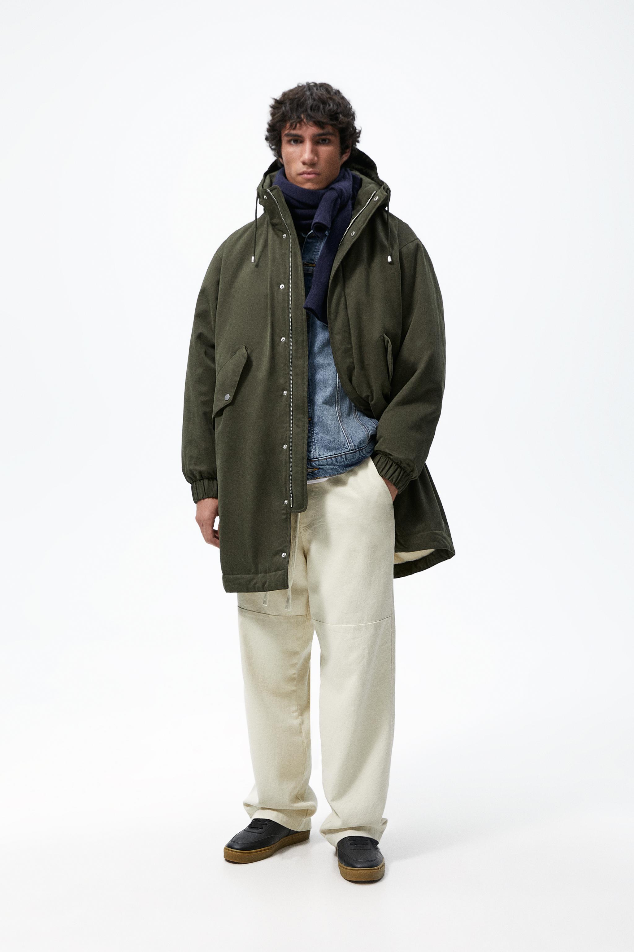 PARKA WITH CONTRAST FAUX FUR TRIMS - Khaki | ZARA Saudi Arabia