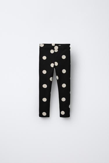 PRINTED RIBBED LEGGINGS - Black by Zara