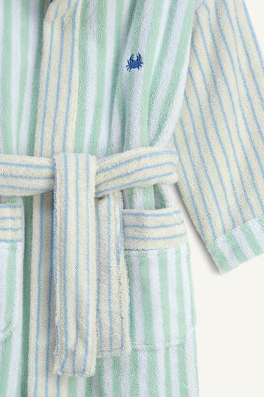 LIMITED EDITION STRIPED TOWELLING DRESSING GOWN - striped by Zara - Image 9