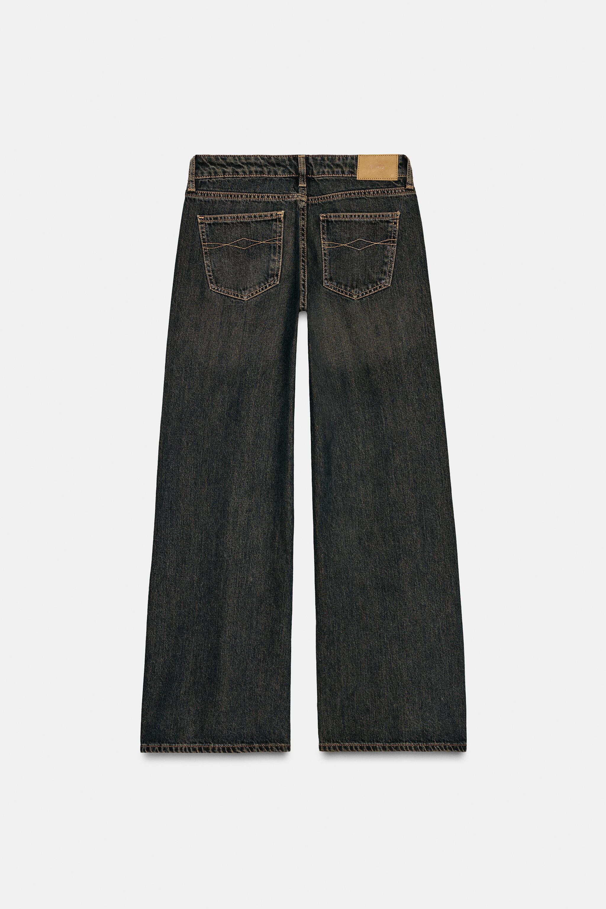 Z1975 LOW RISE WIDE LEG JEANS - Black / Brown | ZARA Canada