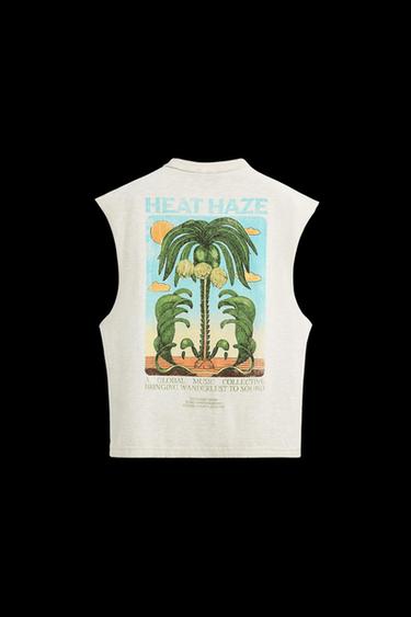 CAMISETA TANK ESTAMPADO LAVADO - Gris antracita de Zara