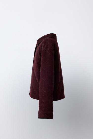 BLOUSON EN VELOURS AVEC COL CLAUDINE - Bordeaux de Zara - Image 2