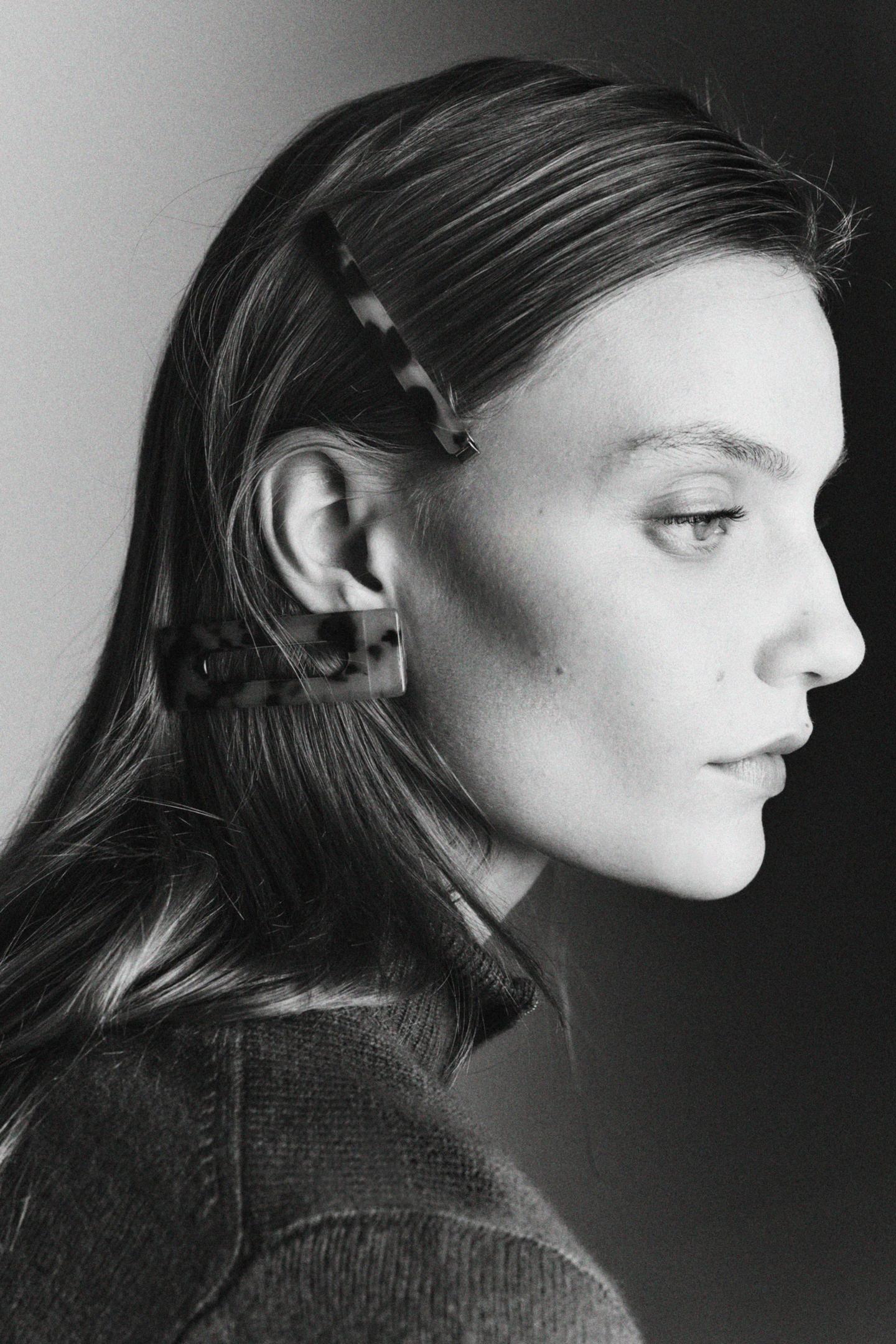 Женские аксессуары для волос Zara 3-PACK Assorted Shape Acetate Hair Clips, цвет: Коричневый — фото 2