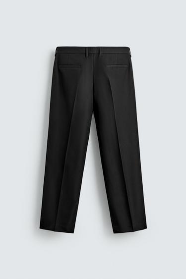 STRAIGHT-LEG TROUSERS WITH VENTS - Black by Zara - Image 7
