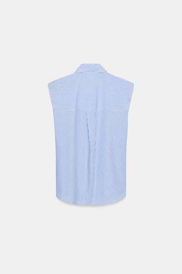 ZW COLLECTION STRIPED SHIRT WITH TIES - Blue/White by Zara - Image 5