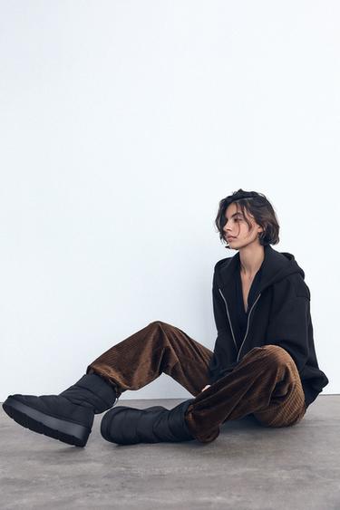 PADDED PLATFORM ANKLE BOOTS - Black by Zara
