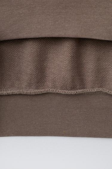 SWEAT EN MOLLETON À INSCRIPTION - Gris taupe de Zara - Image 3