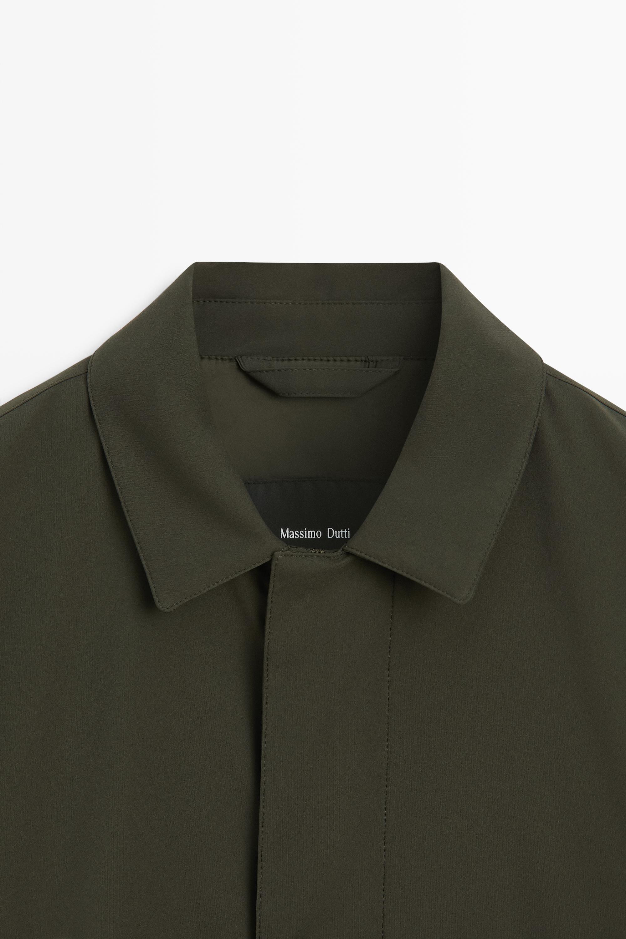 Technical fabric trench coat