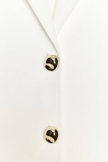 WAISTCOAT TOP WITH GATHERED WAIST DETAIL - White by Zara - Image 5