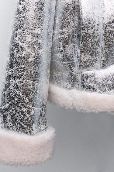 METALLIC DOUBLE-FACED JACKET - Silver by Zara - Image 5